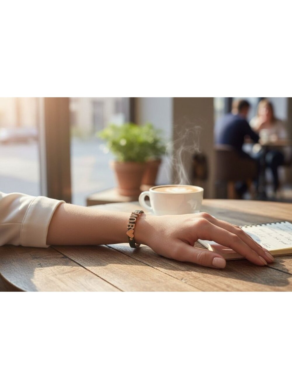 I Love Roma Leather Bracelet With Gold-Tone Amor Lettering & Heart Design - Picture 6 of 8